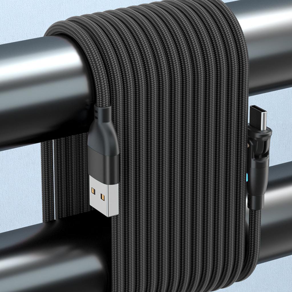 Portable USB to Type C Fast Charging Wire with 180° Connectors for Easy Gaming and Video Watching