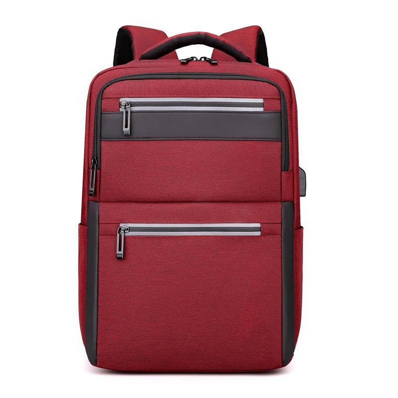 Business computer bag backpack, multi-function USB interface schoolbag, men's large-capacity multi-layer backpack