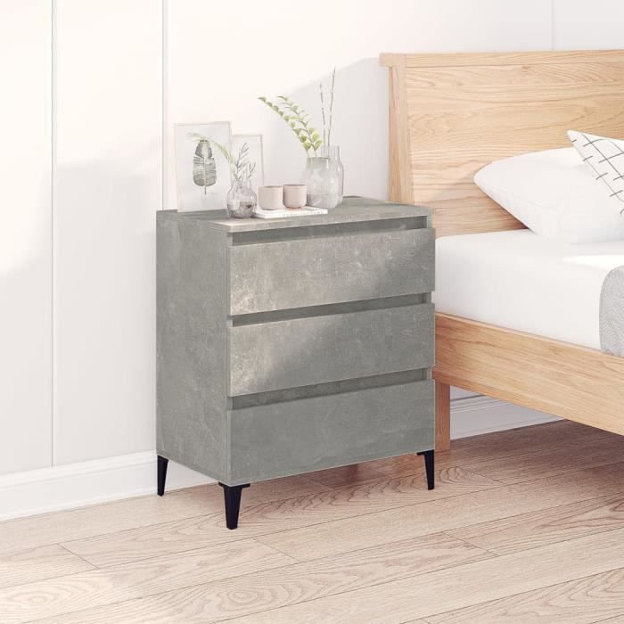 823052 vidaXL Buffet Concrete Grey 60x35x70 Cm Engineered Wood