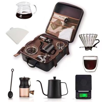 Portable Outdoor Pour-Over Coffee Maker Set with Grinder - Ideal for Camping