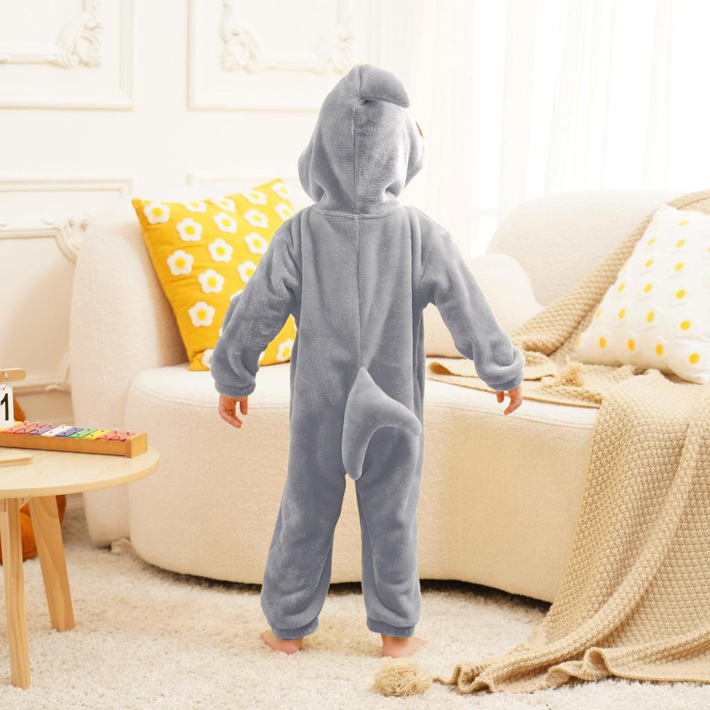 LOLANTA Kigurumi Baby Halloween Weihnachten Größen Kinder Overalls, Kostüm, Kostüm, Hai, Grau, 120-135
