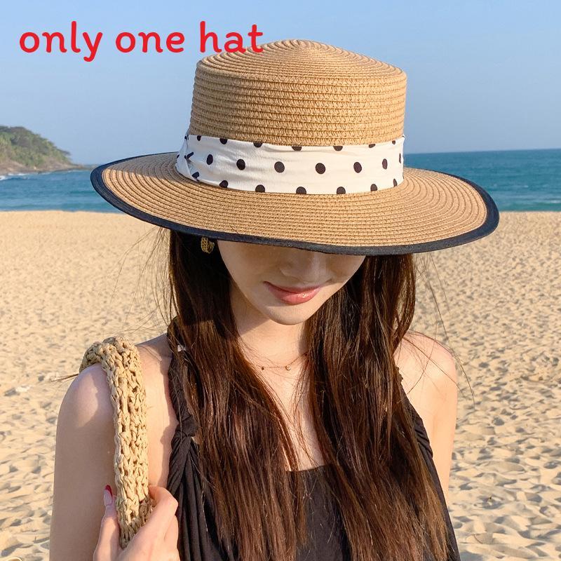 Straw Sun Hat With Wide Brim For Beach Vacation And Sun Protection