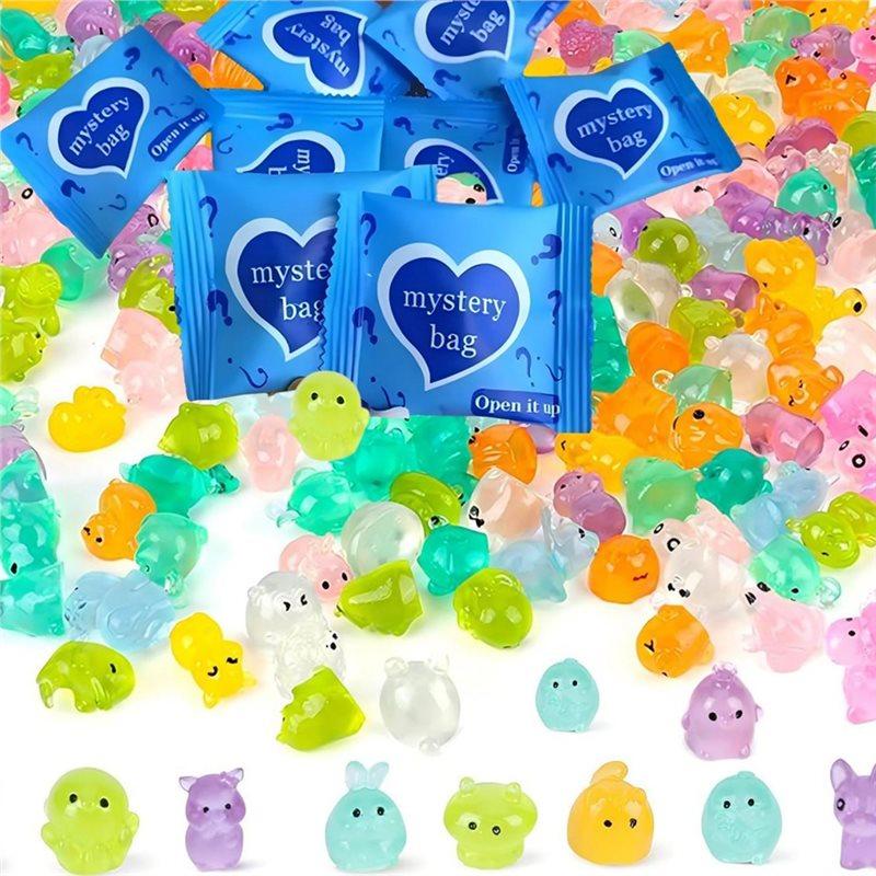 

Mini Resin Models Glow In The Dark Animal 100Pcs For Fairy Garden Accessory Set-Mystery Blind Bag