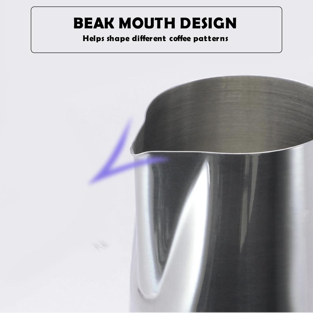 350/600ML Stainless Steel Milk Frothing Pitcher Temperature Display Milk Frother Pitcher Jug Cup for Latte Art Barista Kitchen