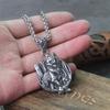 Never Fade Stainless Steel Nordic Viking Wolf Necklace with Wooden Gift Box Original Animal Jewelry