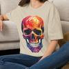 Rainbow Skull T-Shirt Skull Tee Gift for Boy Teen Girls Mom Dad Grandma Grandpa Family Sister Brother Mama Granny Grands Crew Team Party Tee