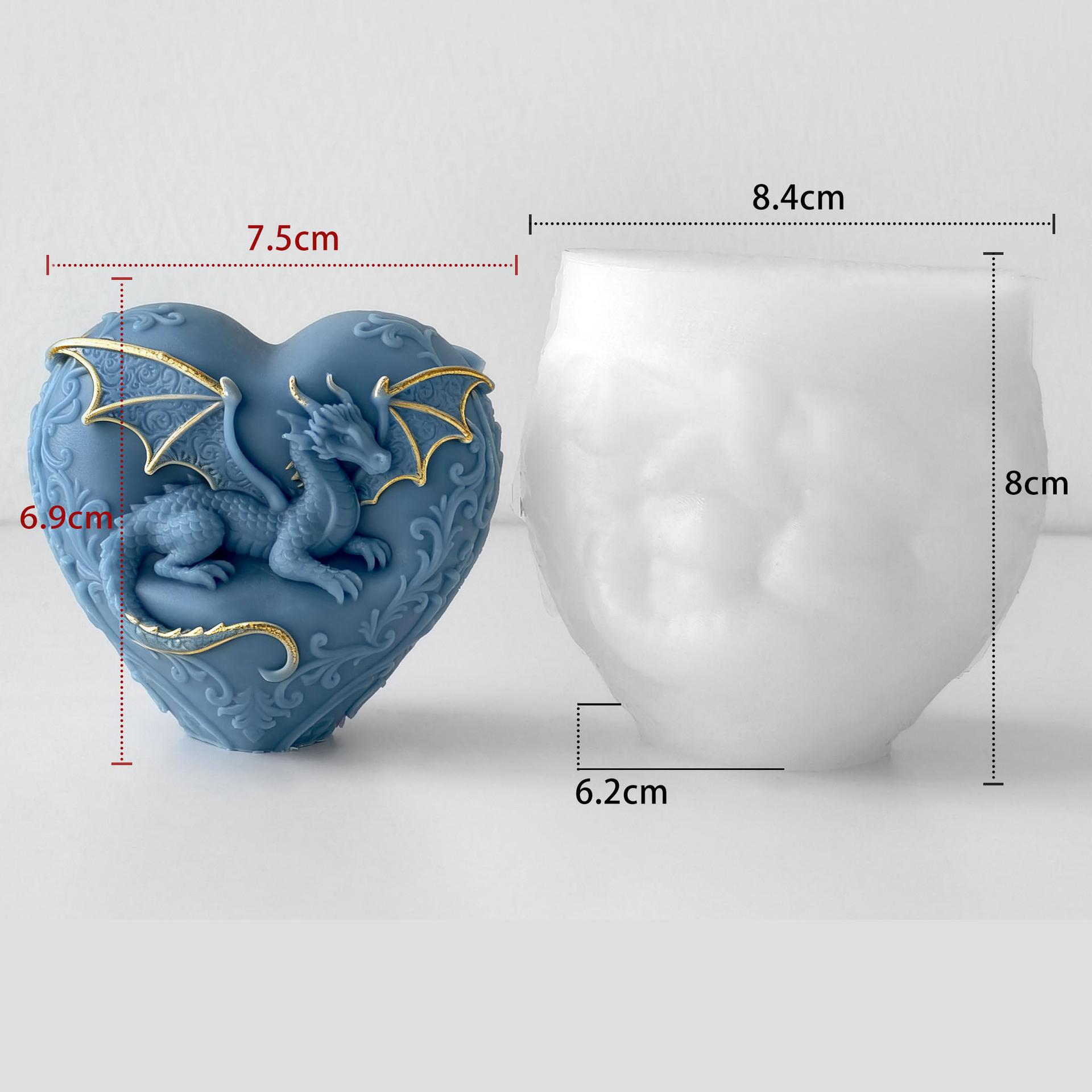 Heart-shaped Flying Dragon Scented Candle Decoration Silicone Mold Diy Love Handmade Candle Decoration Abrasive