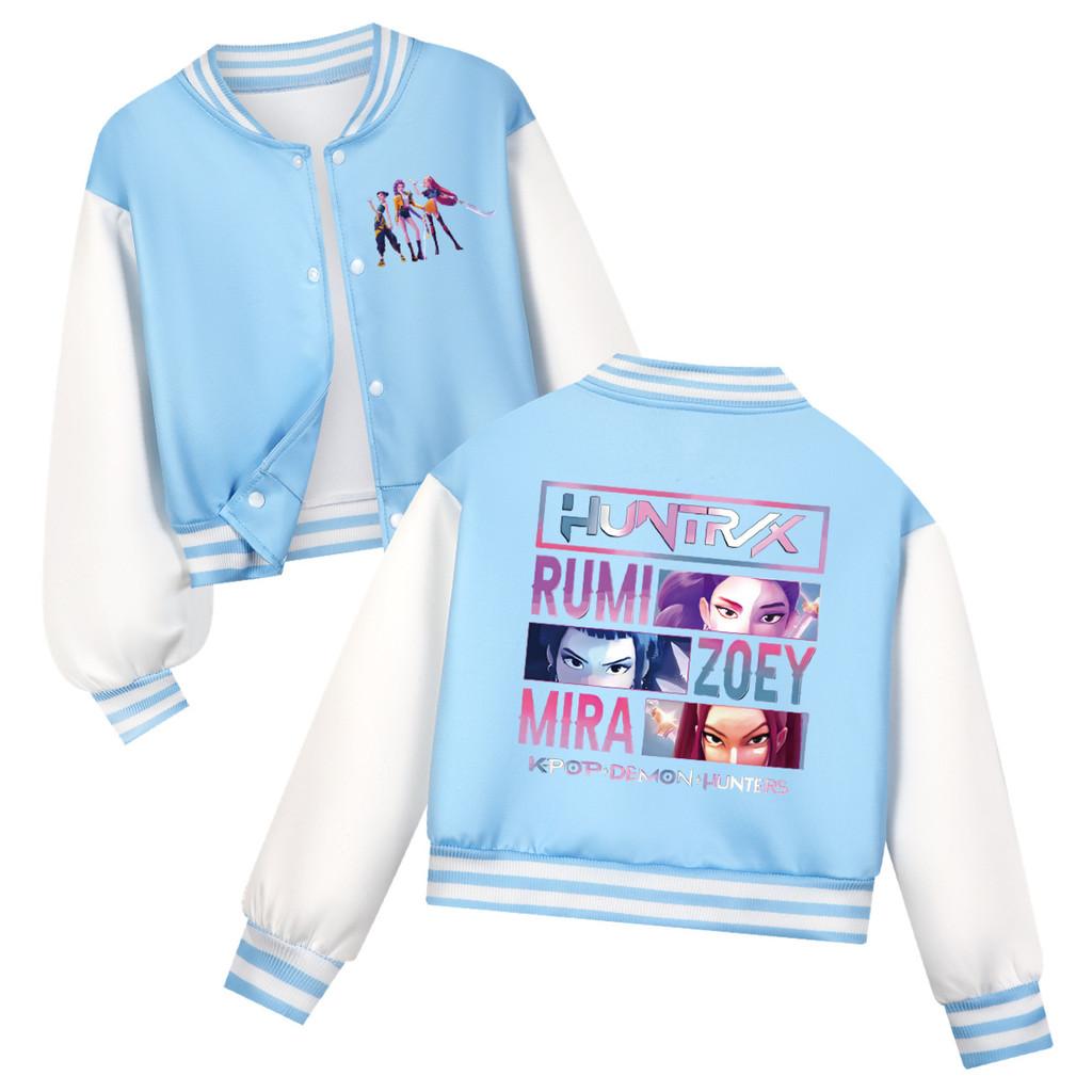 Bambine Ragazze Anime Cartone Animato Cantante POP Super Star Rumi Zoey Mira Stampato Casual Maniche Lunghe Giacca da Baseball Cappotto