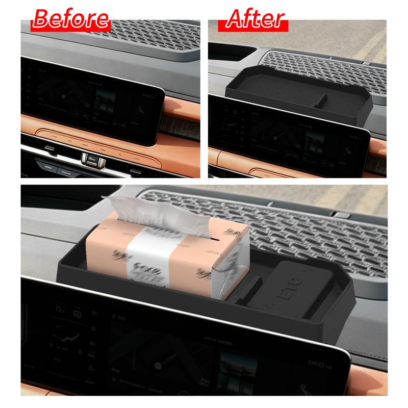 for Kia Telluride 2027 Central Control Screen Rear Storage Box Dashboard Tray Car Interior Accessories Black