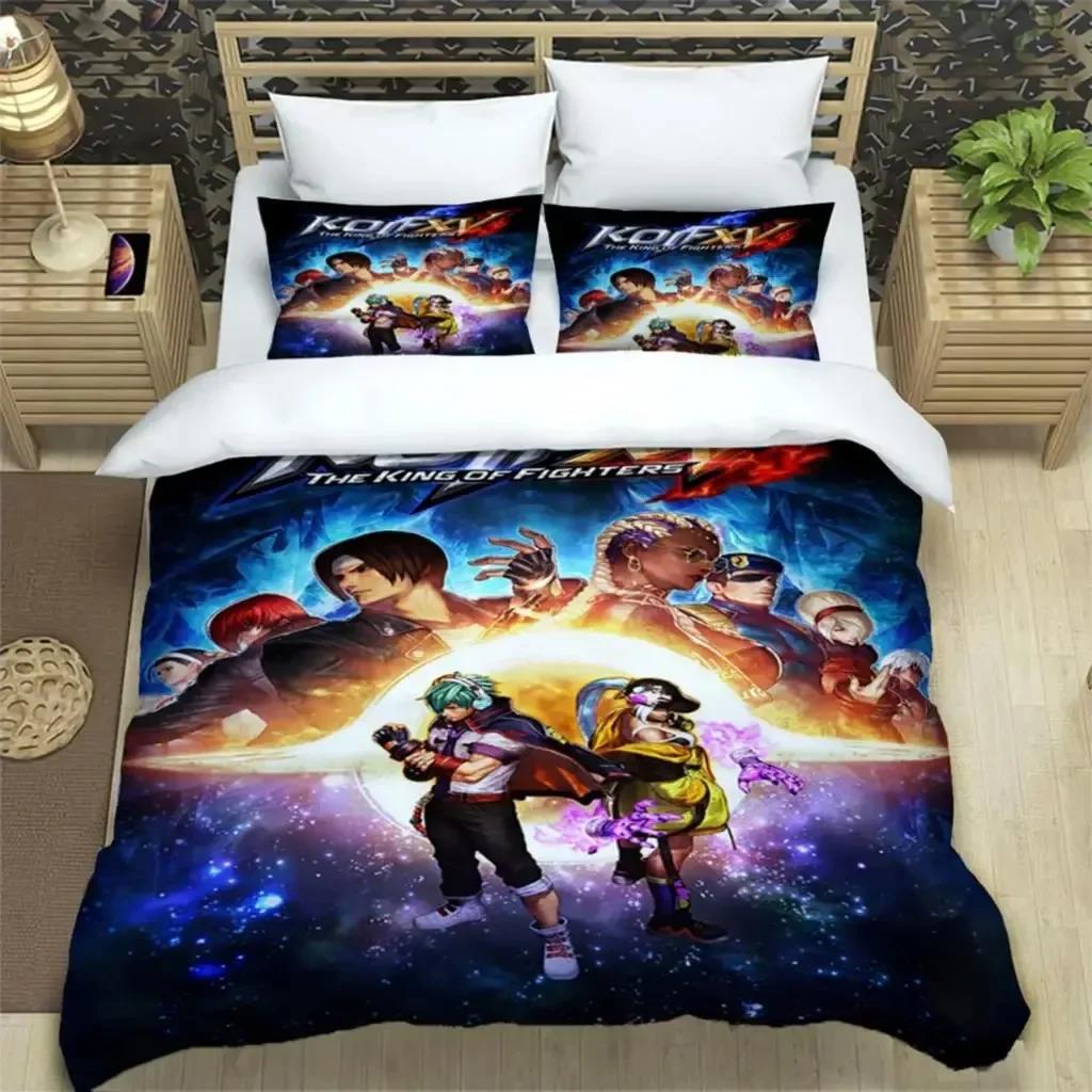 KOF  Art Print Three Piece Bedding Set Fashion Article Boys Or Adults For Beds Quilt Covers Pillowcases Bedding Set