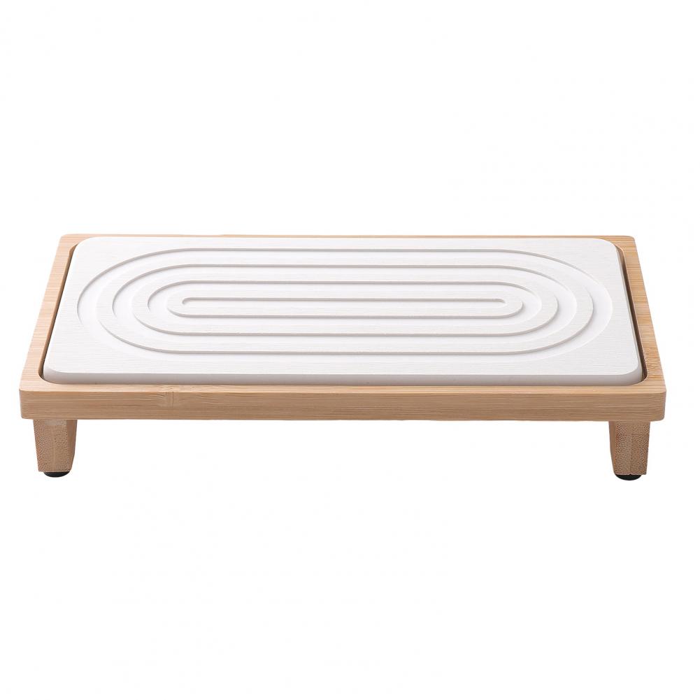 

Absorbent Tray Diatomaceous Earth Mat Diatomite Bamboo Sink Tray Fast Drying Stone Soap Dish Water Absorbing Bathroom Countertop белый