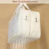Dry-Wet Separation Partition Toiletry Bag Portable PVC Double-Layer Cosmetic Storage Bag for Travel, Beach, Pool Bathing