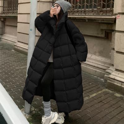 Neuer Winter Stehkragen Baumwollmantel für Damen, locker, mittel und lang, verdickter Baumwollmantel für kleine Leute