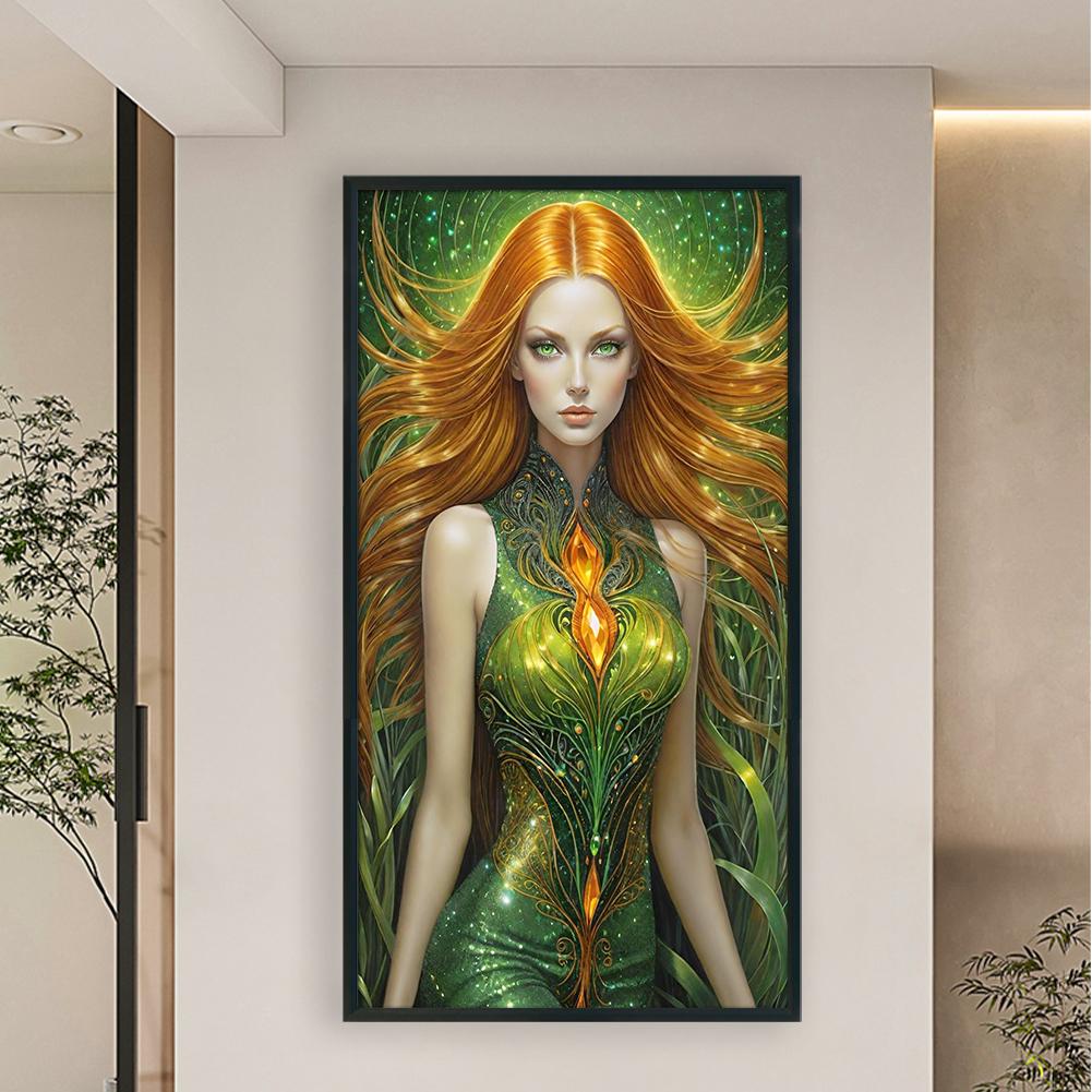 Full Embroidery Cotton Thread 14CT Printed Girl Cross Stitch Kit Art