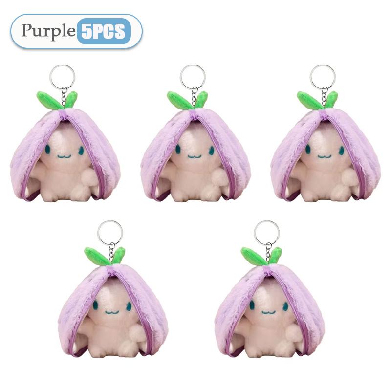 1-20PCS Funny Joy Kawaii Fruit Bunny Plush Toy Cute Carrot Strawberry Turn Funny Joy Rabbit Plush Toy Kids Birthday Easter Gifts