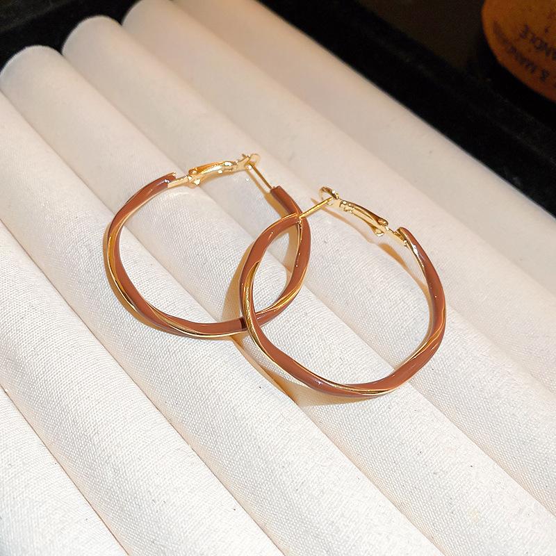 Hollow Metal Circle Earrings Niche Personality Fashion Earrings Simple Temperament Earrings