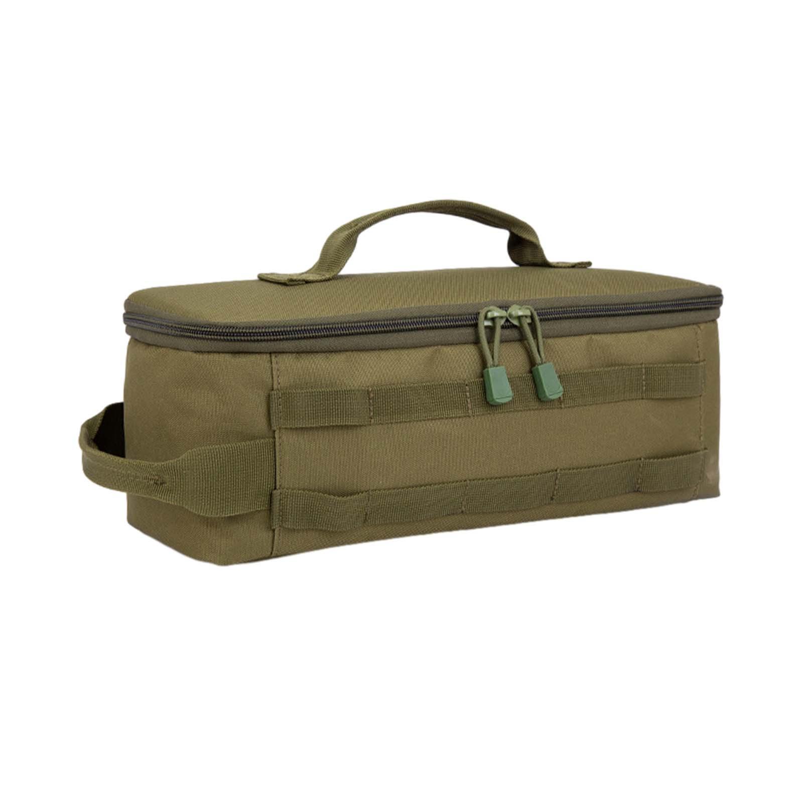 

Tool Bag Tool Tote Bag Outdoor Camping Storage Bag Cooking Utensils Organizer Camping Equipment Wide Mouth Tool Bag зелений