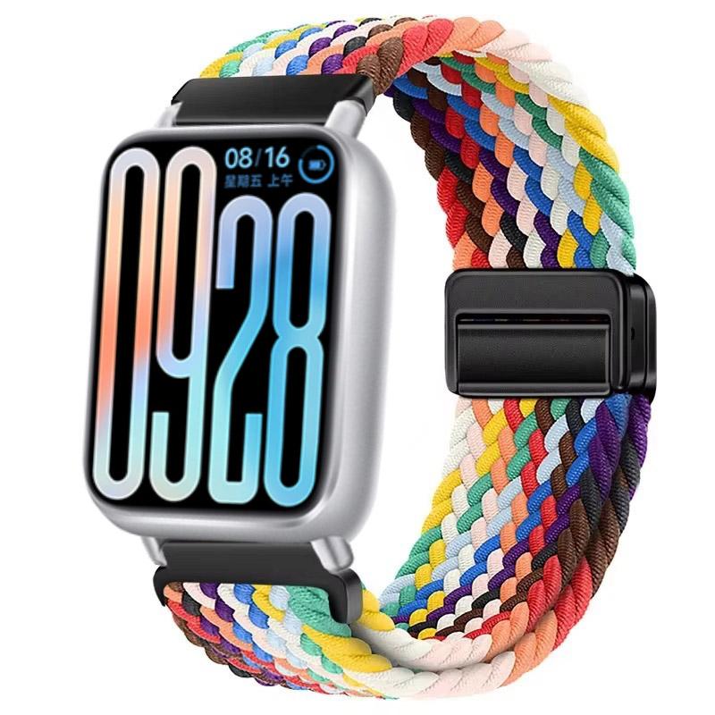 Bracelet en nylon pour Xiaomi Band 8Pro/9Pro Tressé à boucle magnétique Respirant Réglable Bracelet pour Redmi Watch 5-4 Bracelet de montre