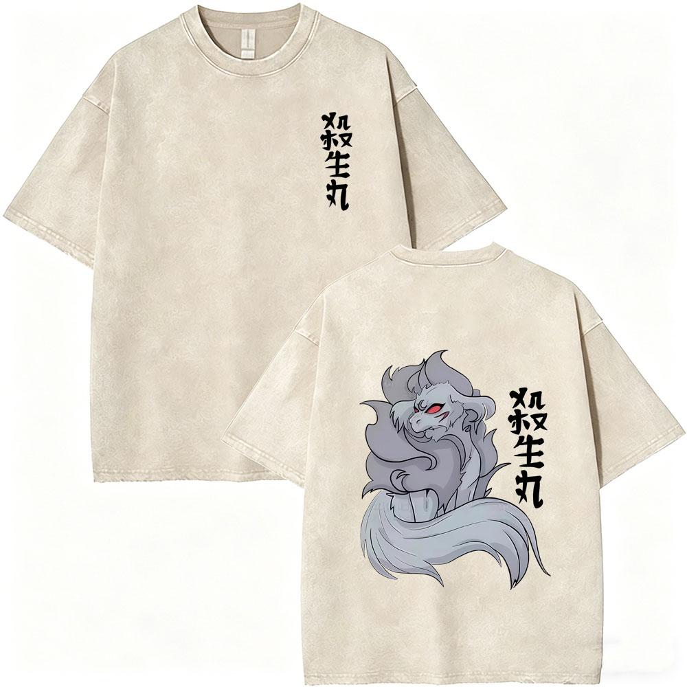 

Washed Vintage Anime Inuyasha Moroha Setsuna Towa Merch Tshirt Men Women s Manga Casual T Shirts Mens Funny Cartoon Tshirts S