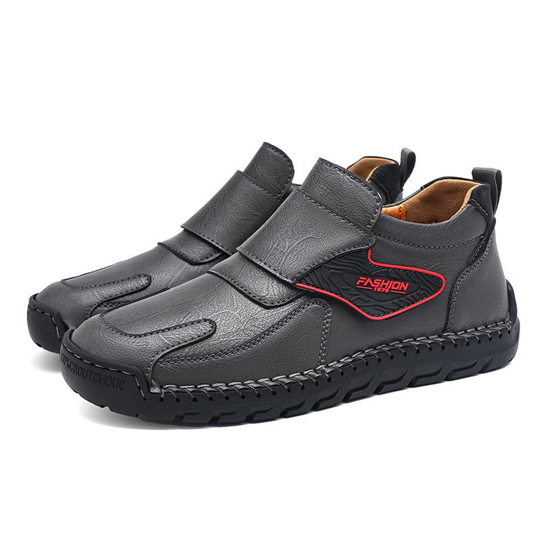 2024 Men Leather Casual Walking Shoes New Arrival Mens Comfortable Loafers Mens All-match Slip On Shoes Monk Strap Flats