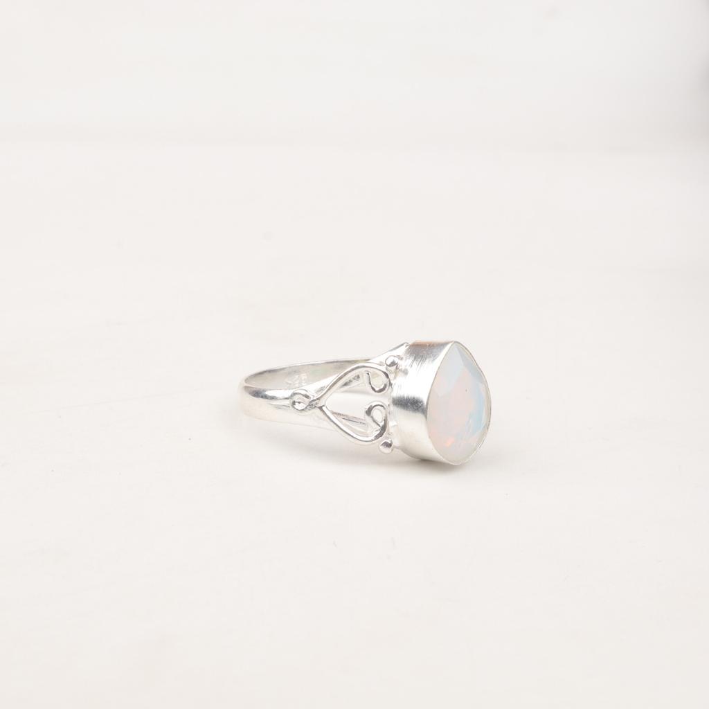 Natural Milky Opal Gemstone 925 Sterling Silver Jewelry Handmade Designer Ring RR-46-6