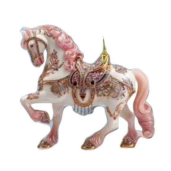 1/2/3/4 Pcs Horse Ornaments For Christmas Tree Metallic Rhinestones Horse