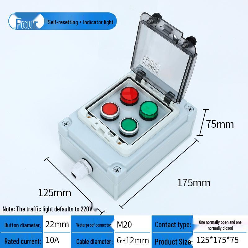 Waterproof Outdoor Emergency Stop & Control Box with Self-Reset Function