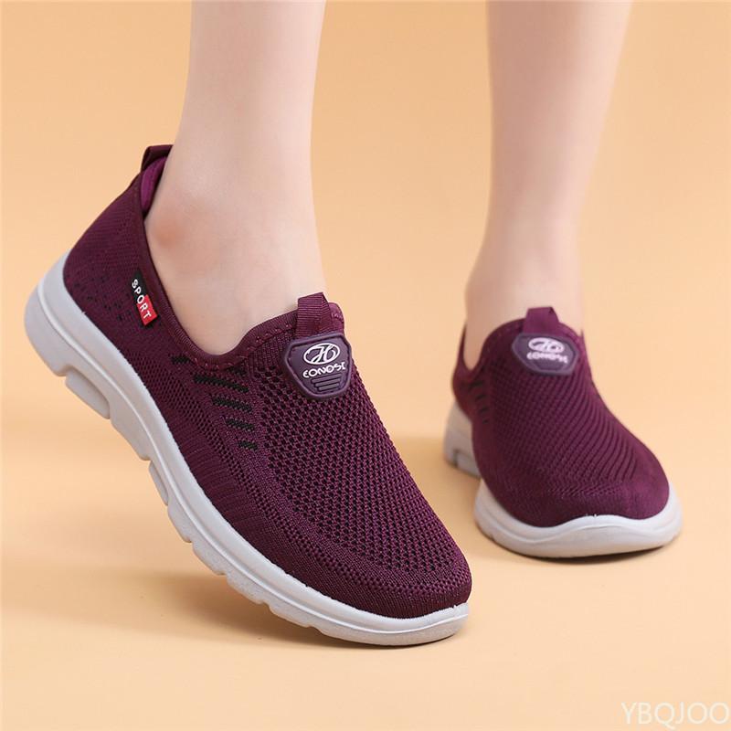 Fashion Trendy Flat Bottomed Women's Walking Casual Sports Single Shoes Soft and Simple Mesh Vulcanized Shoes Zapatillas De Deporte