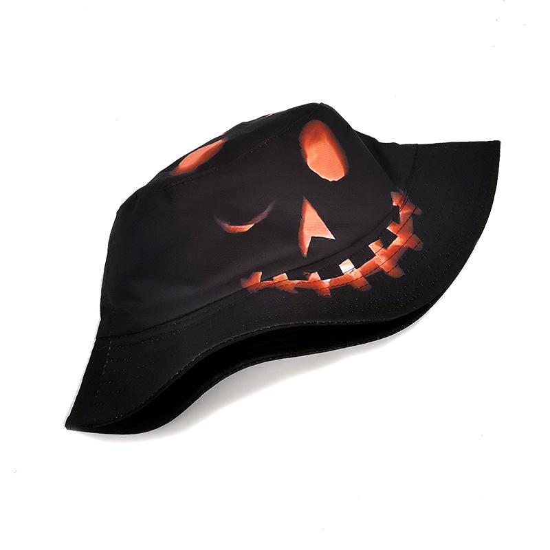 New Creative Halloween Fisherman Hat Pumpkin Ghost Print Reversible Sun Protection Outdoor Daily Wear Party Hat For Men Women