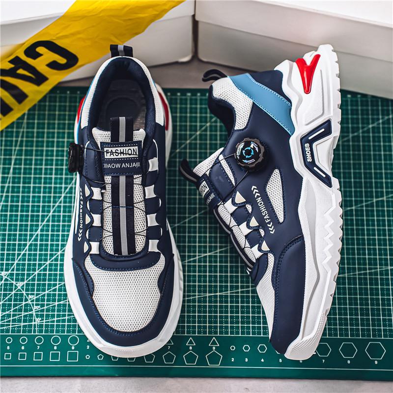 

Мужская обувь летняя дышащая сетка без шнуровки повседневная спортивная обувь толстая подошва увеличивающая рост жареная уличная обувь для папы ins трендовая обувь 44