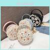 Stylish Floral Mini Round Handbag For Kids Fashionable Soft Leather Tote Bag
