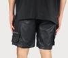 Black Men Gym Short Pants Boxer Genuine Lambskin Sports Leather Casual Stylish