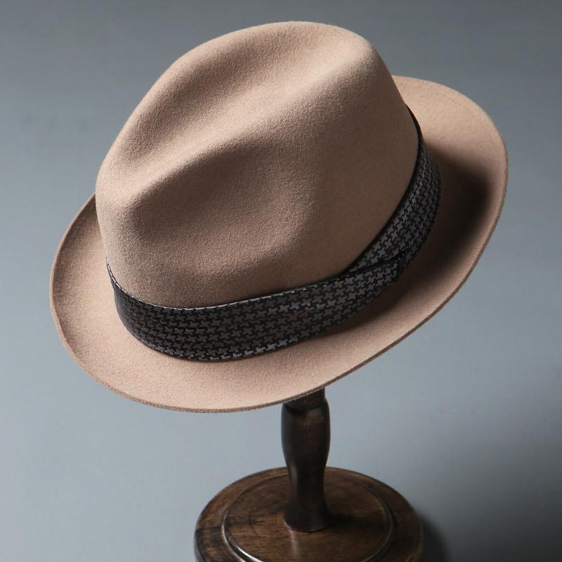 

New 2022 Autumn And Winter Retro Fedora Hat Top Grade Men Women Wool Felt Hats Vintage Jazz Hat Chapeau Dropshipping LM14 S(52-55CM) хаки