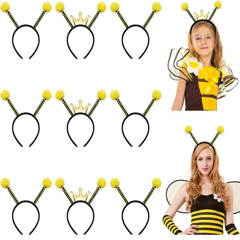 1set Cute Students Halloween Cartoon Bee Hairhoop & Sunglasses for Cosplay Party