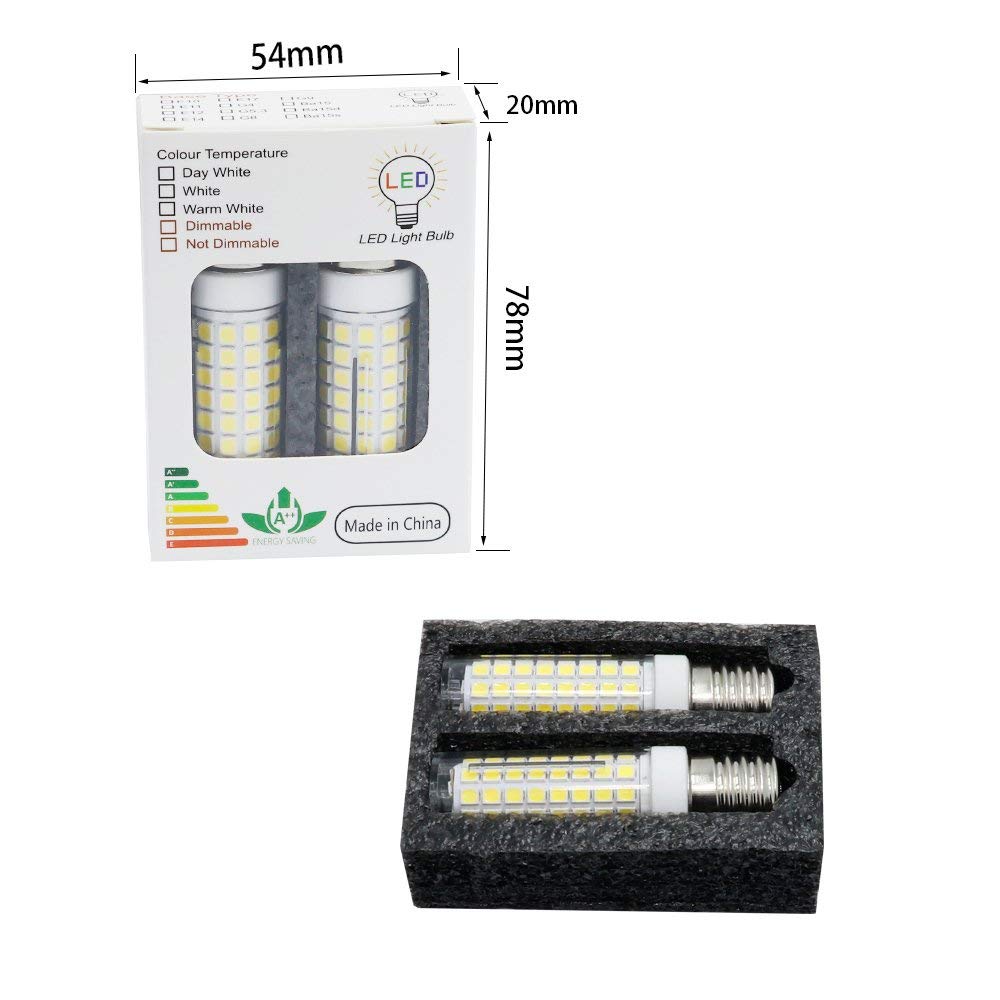 E17 Base, 8W 800LM, Equivalent To an 80W Halogen Lamp, 17mm Base Diameter, E17 LED Bulb, AC110V, 6000K Daylight White, Wide Beam Angle, Dimmable,