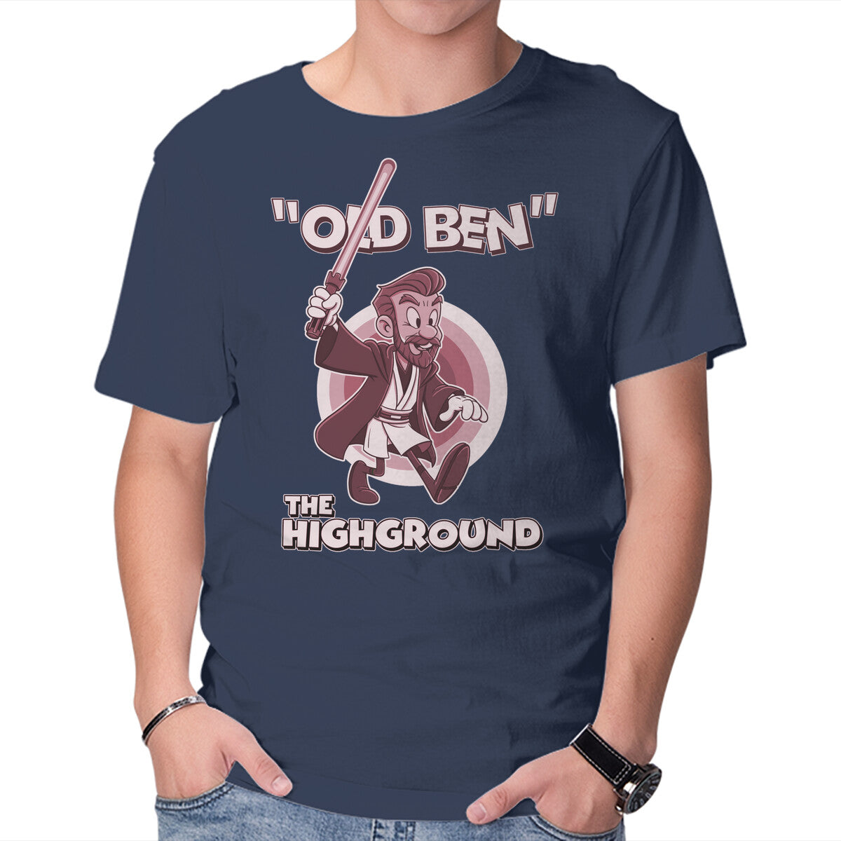 Unisex Crew Neck T-Shirt Old Ben Graphic Short Sleeve Casual Tee S