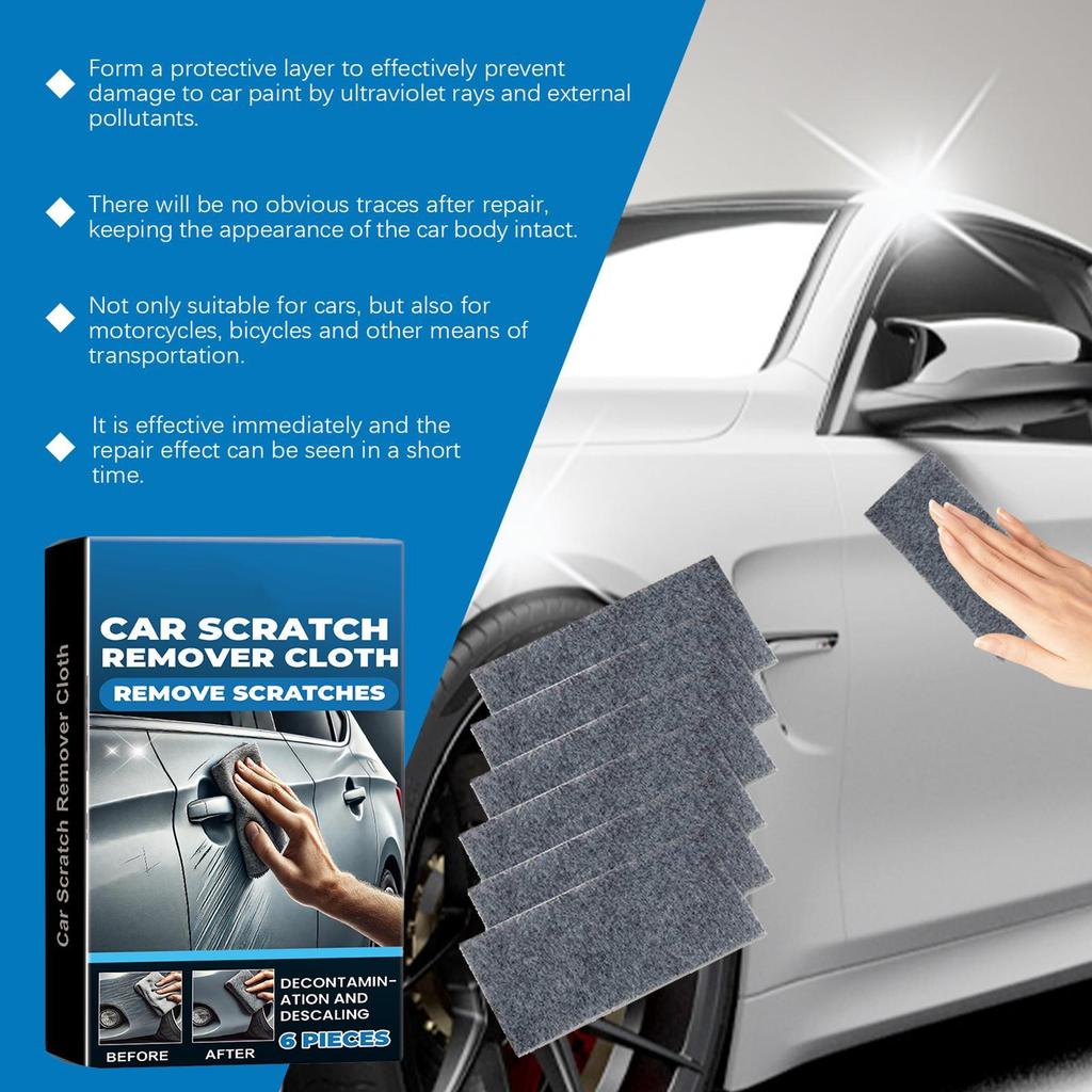 Nano Scratch Removal Cloth 6Pcs Car Scratch Remover Towel for Water Spots Paint Restoration Car Detailing Polishing Reusable