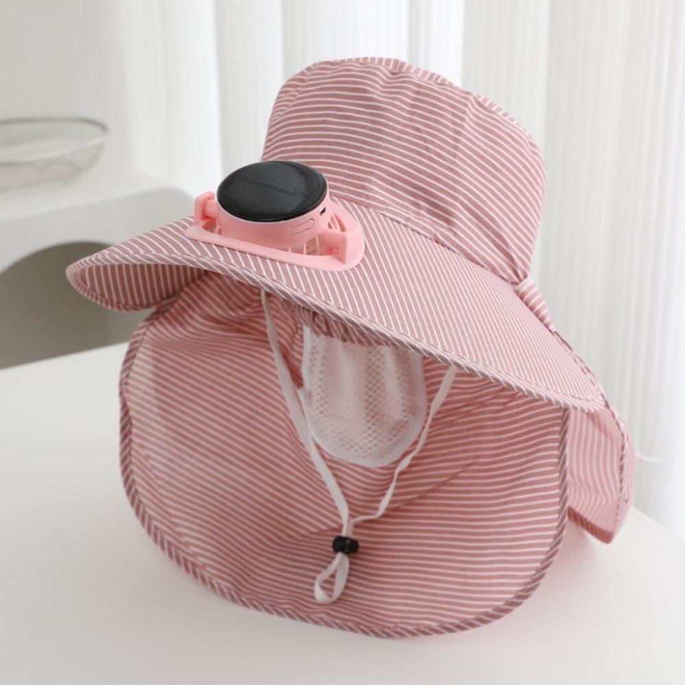 Fashion Solar Fan Face Mask Sun Hat 300mA UV Protection Fisherman's Hat Wide Brim Breathable Tea Picking Work Hat Summer Unisex