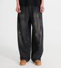 Beoteunseoul Drop Painting Curved Wide Denim Pants [Black Denim]