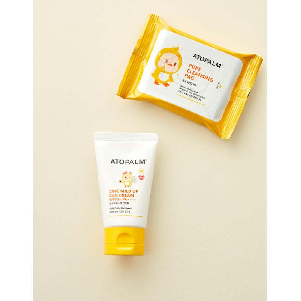Atopharm Zinc Mild Up Sun Cream 65g+cleansing Pad Special Set Spf50+ Pa++++