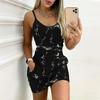 Summer New Creative Doodle  Pattern Print Sleeveless Bodycon Dress with Pockets Sexy Slim Fit Elegant Party Dress