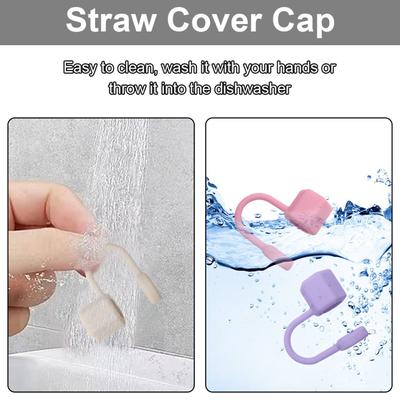 Bouchon hexagonal hexagonal réutilisable en silicone pour paille, couvercle réutilisable pour paille, protection anti-poussière et anti-éclaboussures pour paille