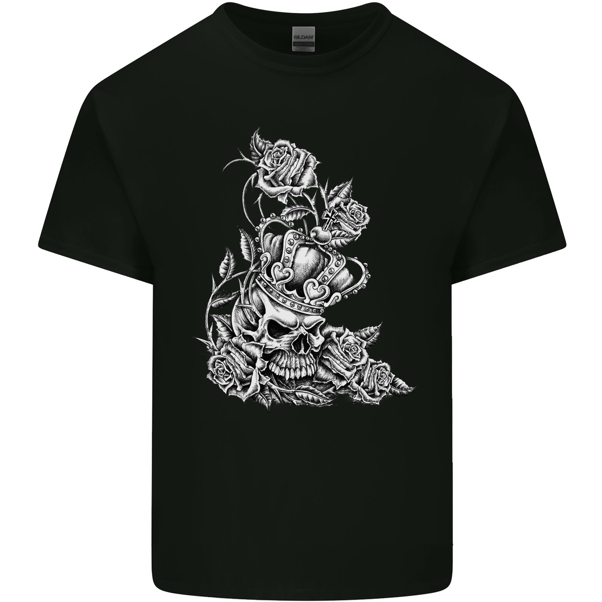 Skull Crown Biker Skull Gothic Heavy Metal Unisexs Light Cotton TShirt S