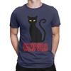 Vampurr Black Cat Halloween Gift T Shirt Men's Cotton Funny T-Shirt Round Collar Vampire Tee Shirt Short Sleeve Tops Gift Idea