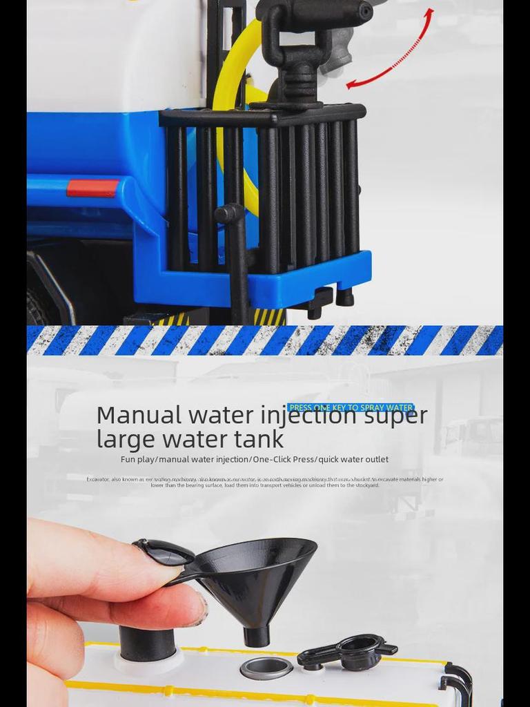 Large Toy Sprinkler Truck: Inertia-Powered Water Spray Engineering Vehicle for Kids
