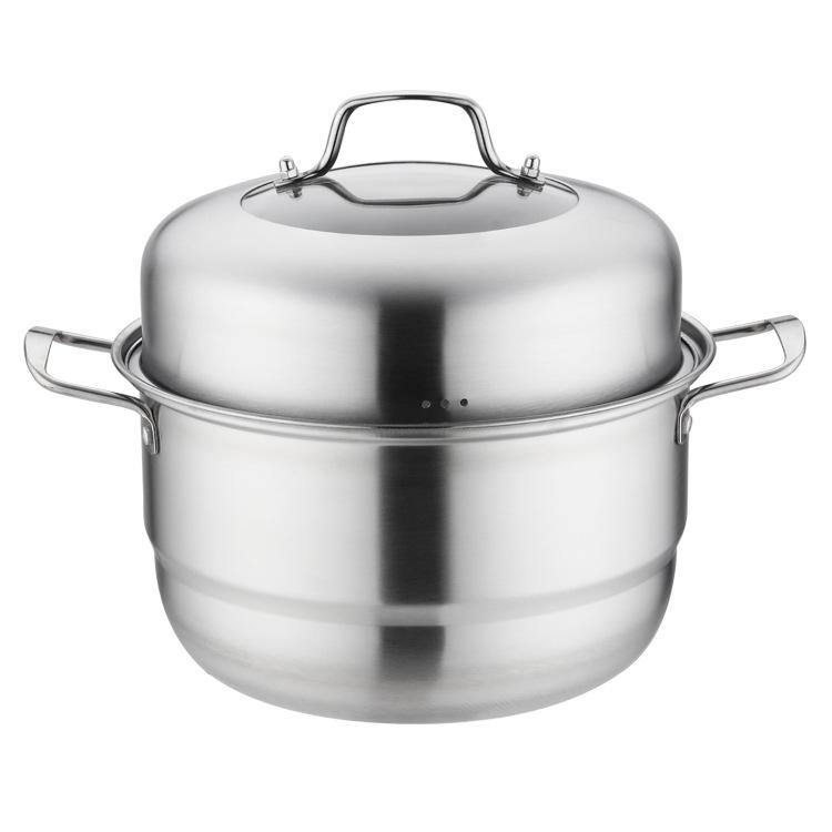 

Многофункциональная европейская пароварка из нержавеющей стали 28 см с двойной решеткой и кастрюлей для супа 28cm Thick