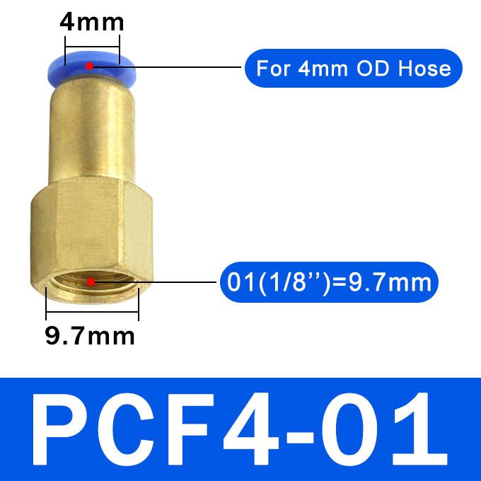 10PCS PCF Pneumatic Air Connector 4 6 8 10 12mm Hose Tube 1/8" 3/8" 1/2" 1/4" BSP Female Thread Brass Quick Pipe Joint Fitting PCV Valves 1