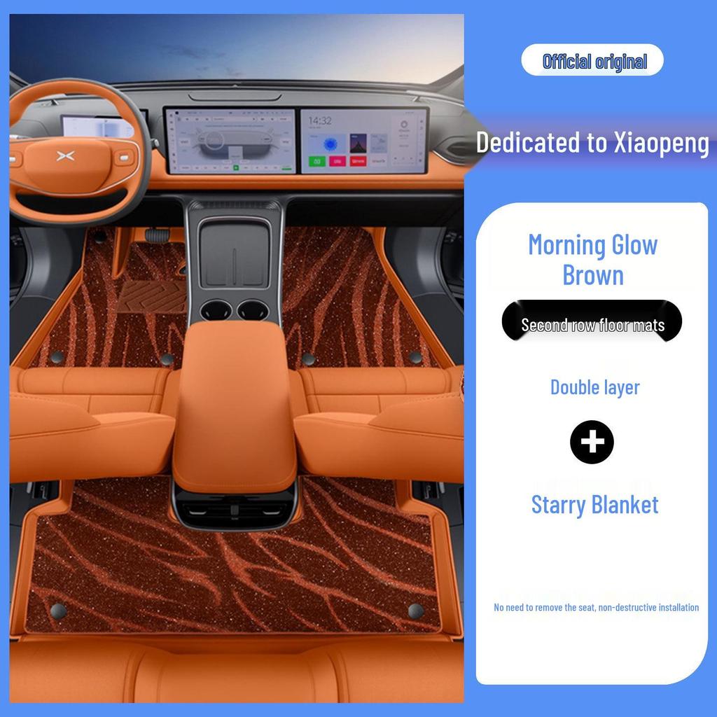 Eco-friendly Leather Floor Mats for XPeng G9 - All-inclusive Interior Protection