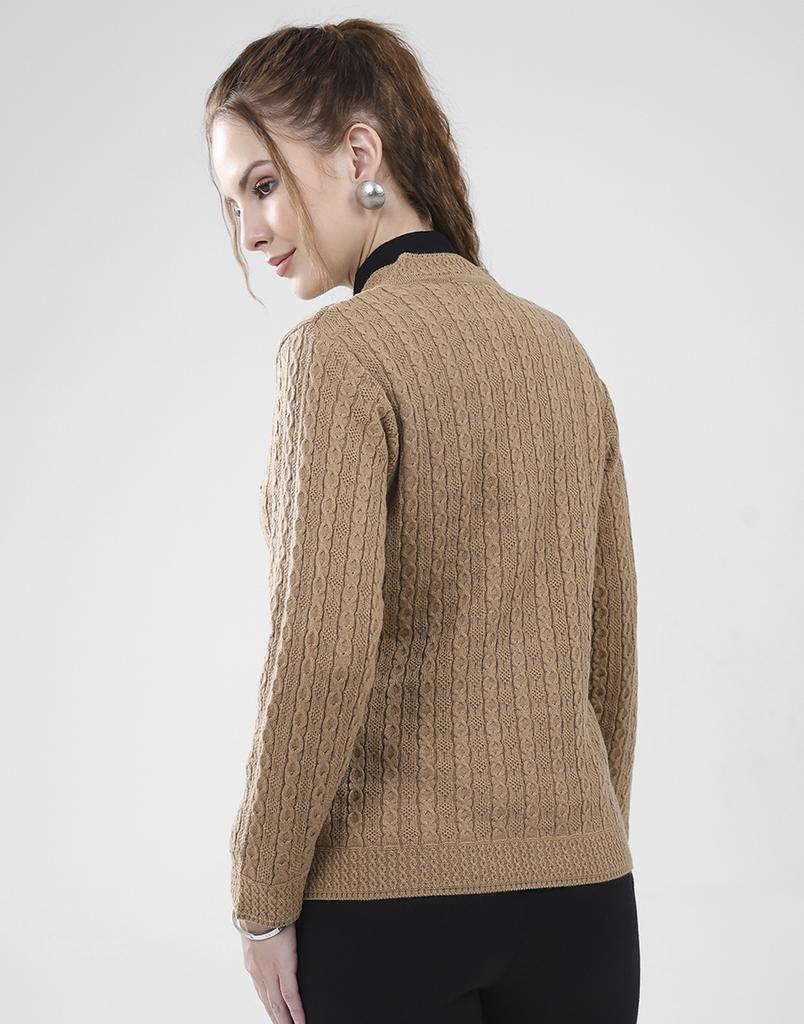 MONTE CARLO Women's V Neck Full Sleeves Cardigan