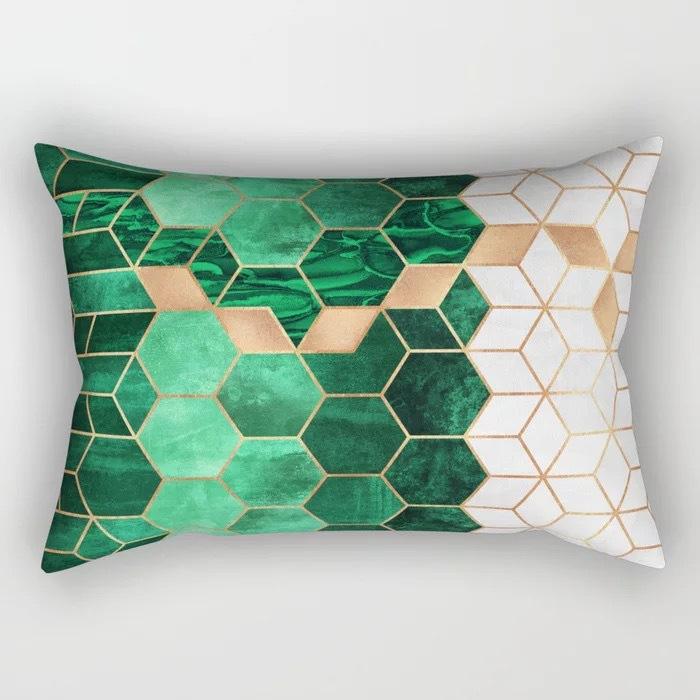 Geometric Letter Peach Leather Velvet Pillowcase Office Car Pillowcase